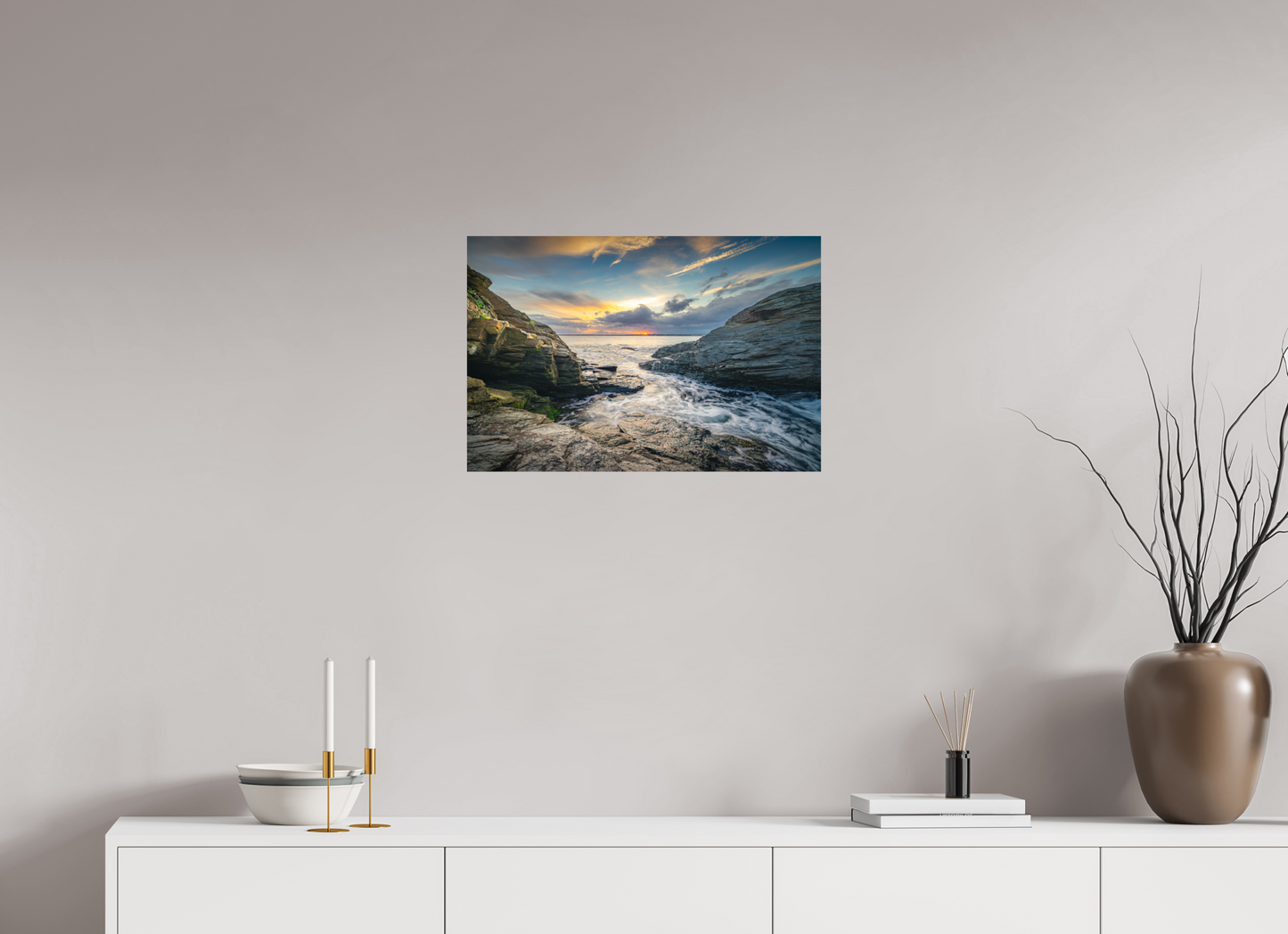 24 x 16″, Metallic Photo Print on Fuji Crystal Pearl Vanishing Sun