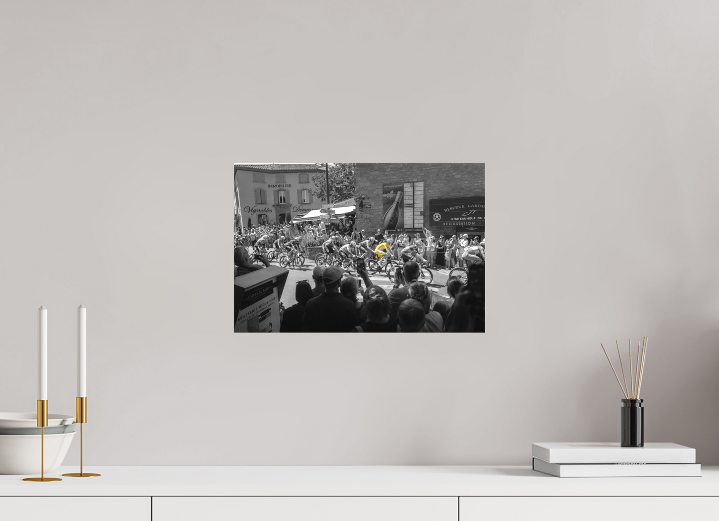 15 x 10″, Matte Canvas Print Tour de France Leader Tadej Pogacar in the Yellow Jersey