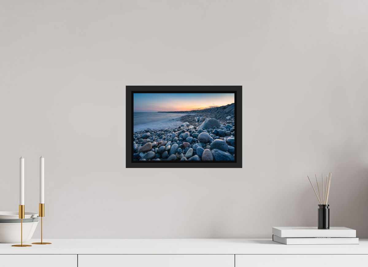12 x 8″, Premium ChromaLuxe HD Aluminum Metal Print with Black Wood Floater Frame A Sea of Pebbles at Camp Cronin