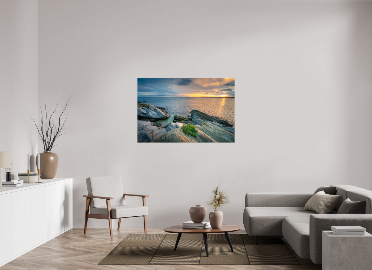 54 x 36″, Premium ChromaLuxe HD Aluminum Metal Print Beavertail Sun Rays