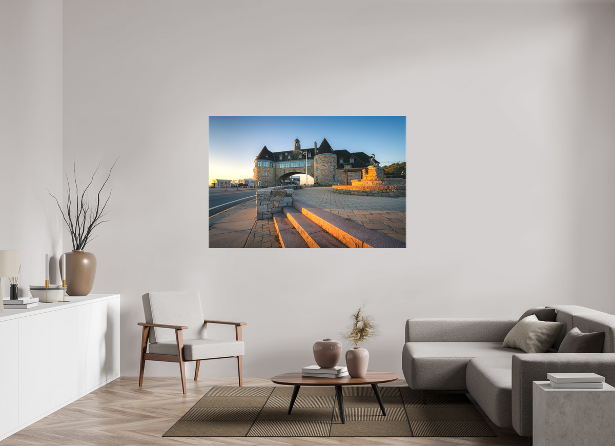 66 x 44″, Matte Canvas Print Golden Sunrise at The Towers