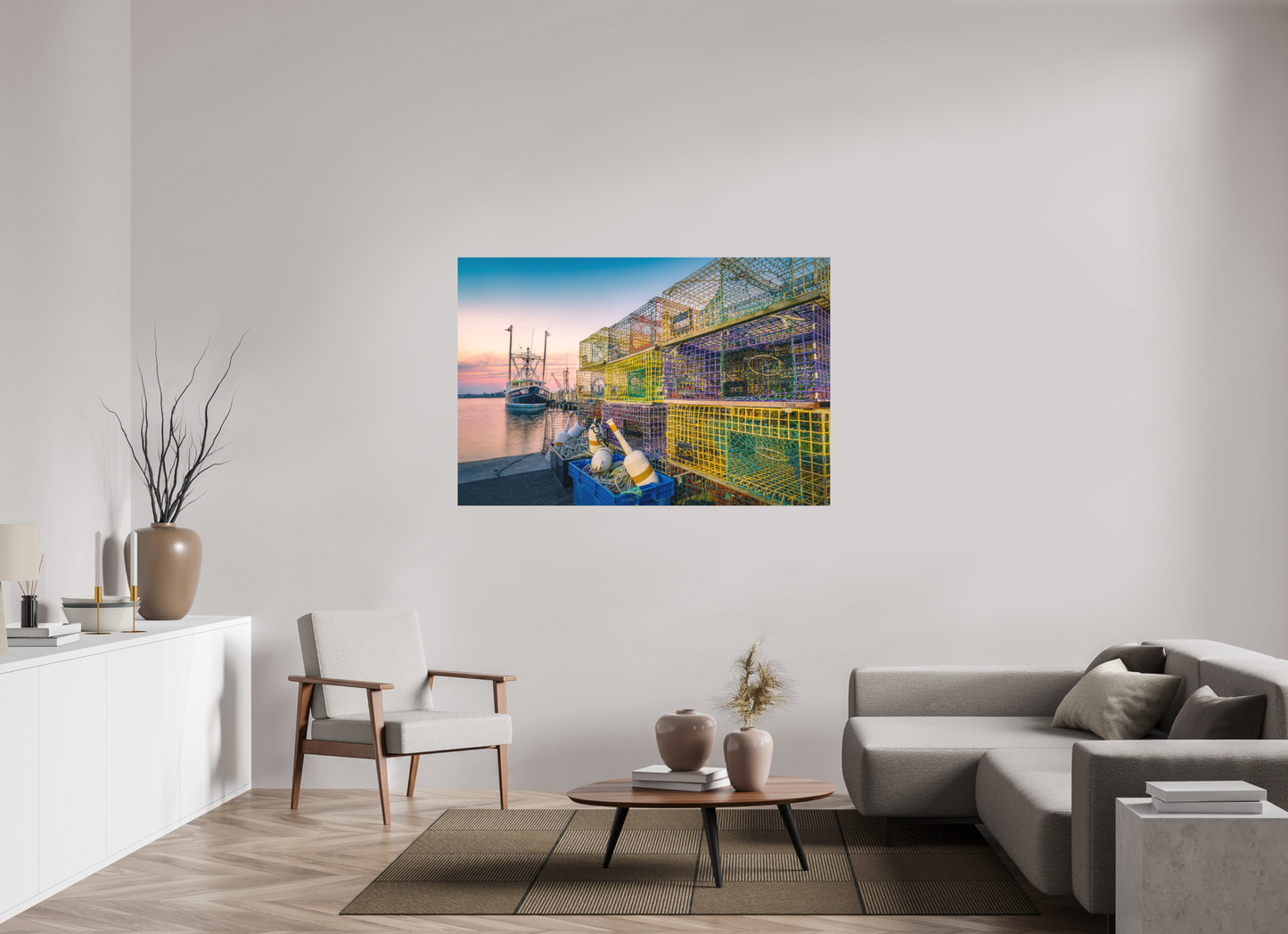 60 x 40″, Basic Matte Photo Print on Fuji Crystal DP II Paper A Wall of Colorful Lobster Pots