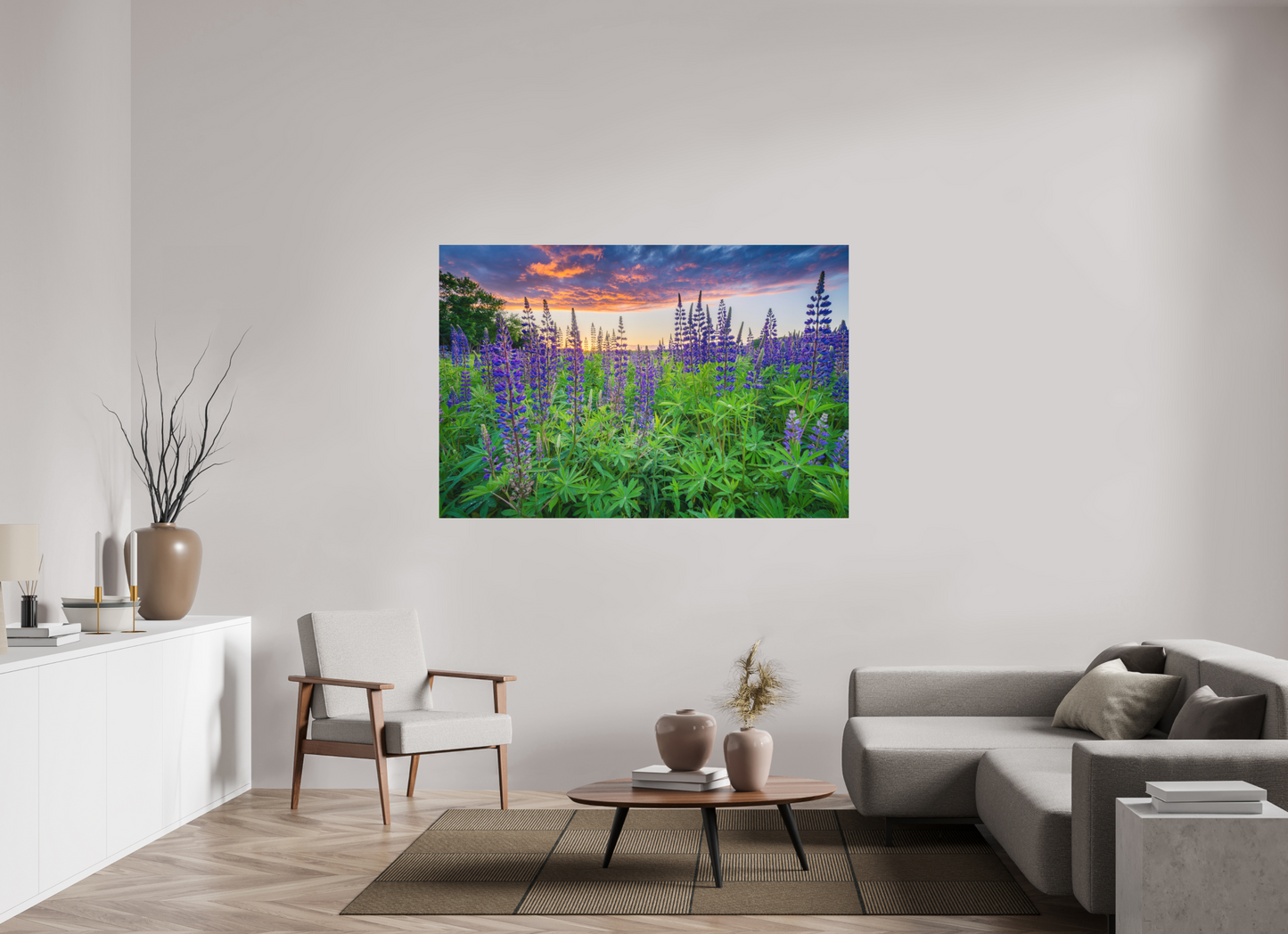 66 x 44″, Basic Matte Photo Print on Fuji Crystal DP II Paper Lupine Sunset