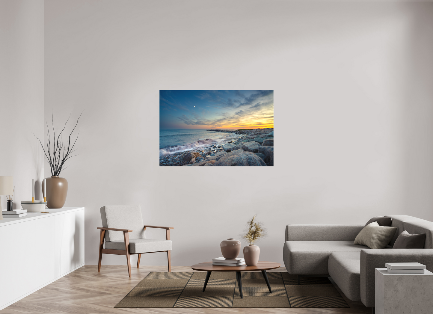 54 x 36″, Matte Canvas Print Sunset at Camp Cronin