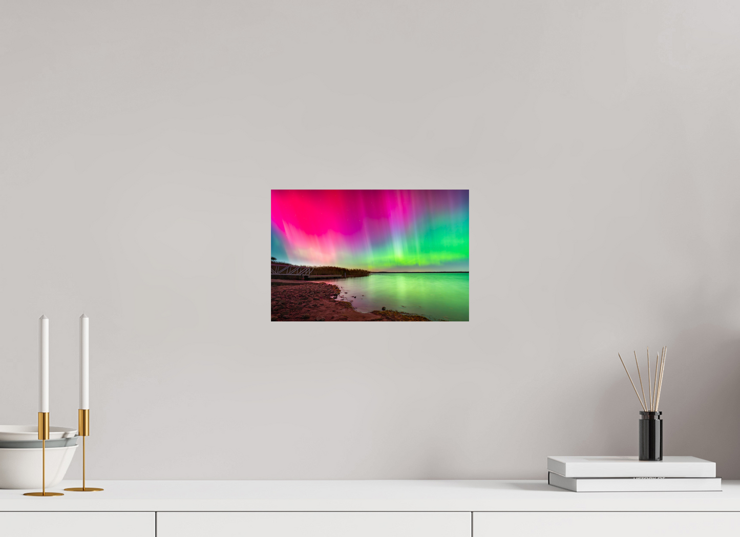 12 x 8″, Photo Print on Fuji Crystal DP II Aurora Borealis Over Wordens Pond
