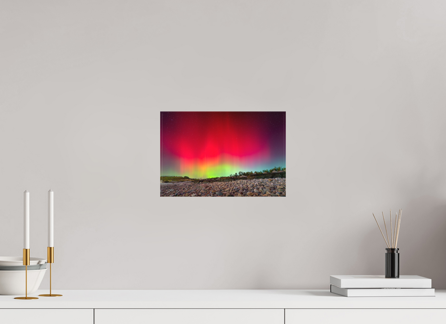 12 x 8″, Matte Canvas Print Aurora Borealis at Camp Cronin