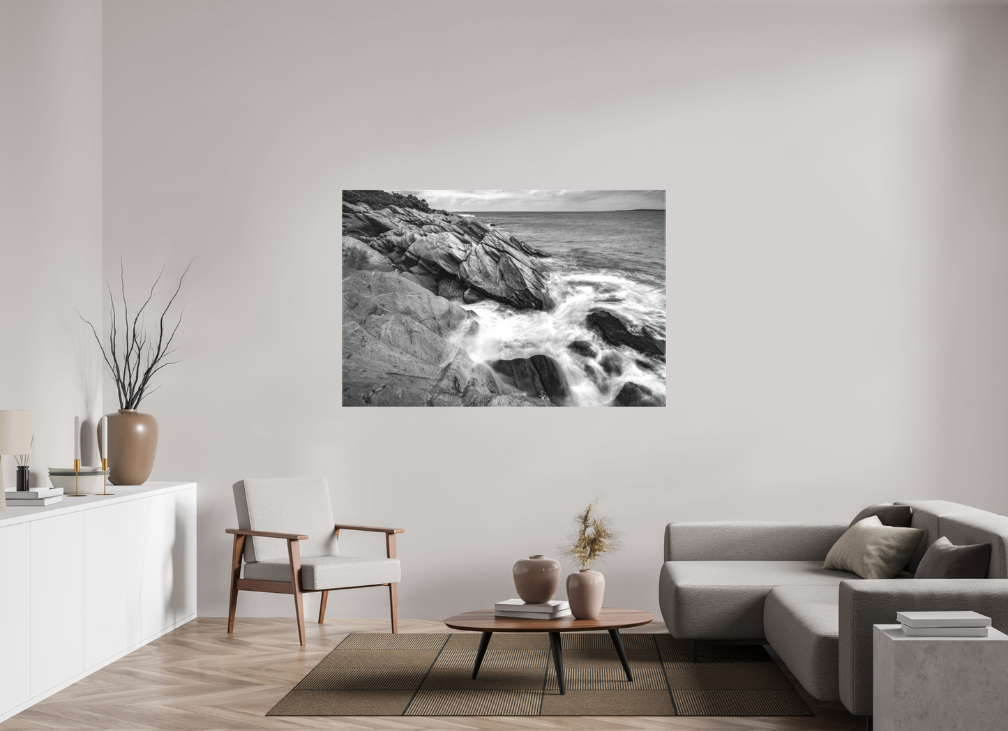 66 x 44″, Matte Canvas Print Beavertail Cliffs