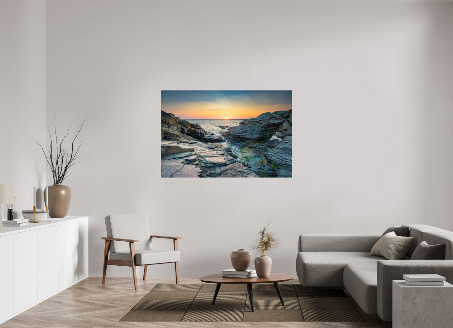 60 x 40″, Premium Metallic Effect Photo Print on Fuji Crystal Pearl Paper Sun on the Horizon