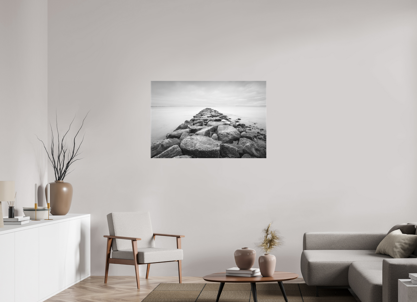45 x 30″, Matte Canvas Print Sand Hill Cove Rocks