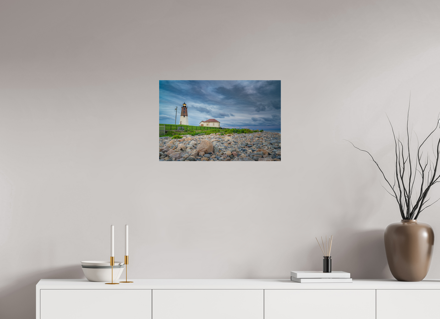 24 x 16″, ChromaLuxe HD Metal Print The Point Judith Lighthouse