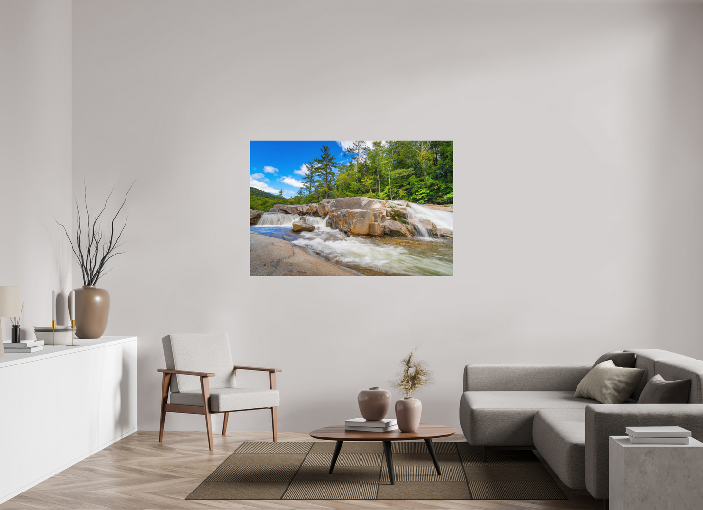 60 x 40″, Matte Photo Print on Fuji Crystal DP II Kancamagus Waterfall