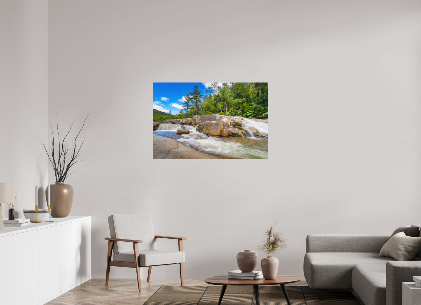 45 x 30″, Matte Photo Print on Fuji Crystal DP II Kancamagus Waterfall