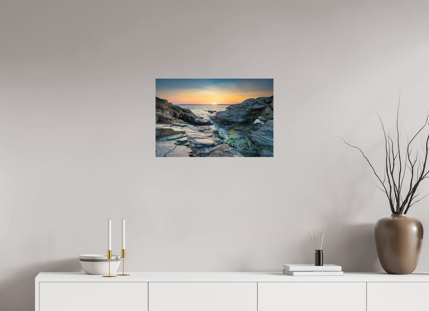 24 x 16″, Premium Metallic Effect Photo Print on Fuji Crystal Pearl Paper Sun on the Horizon
