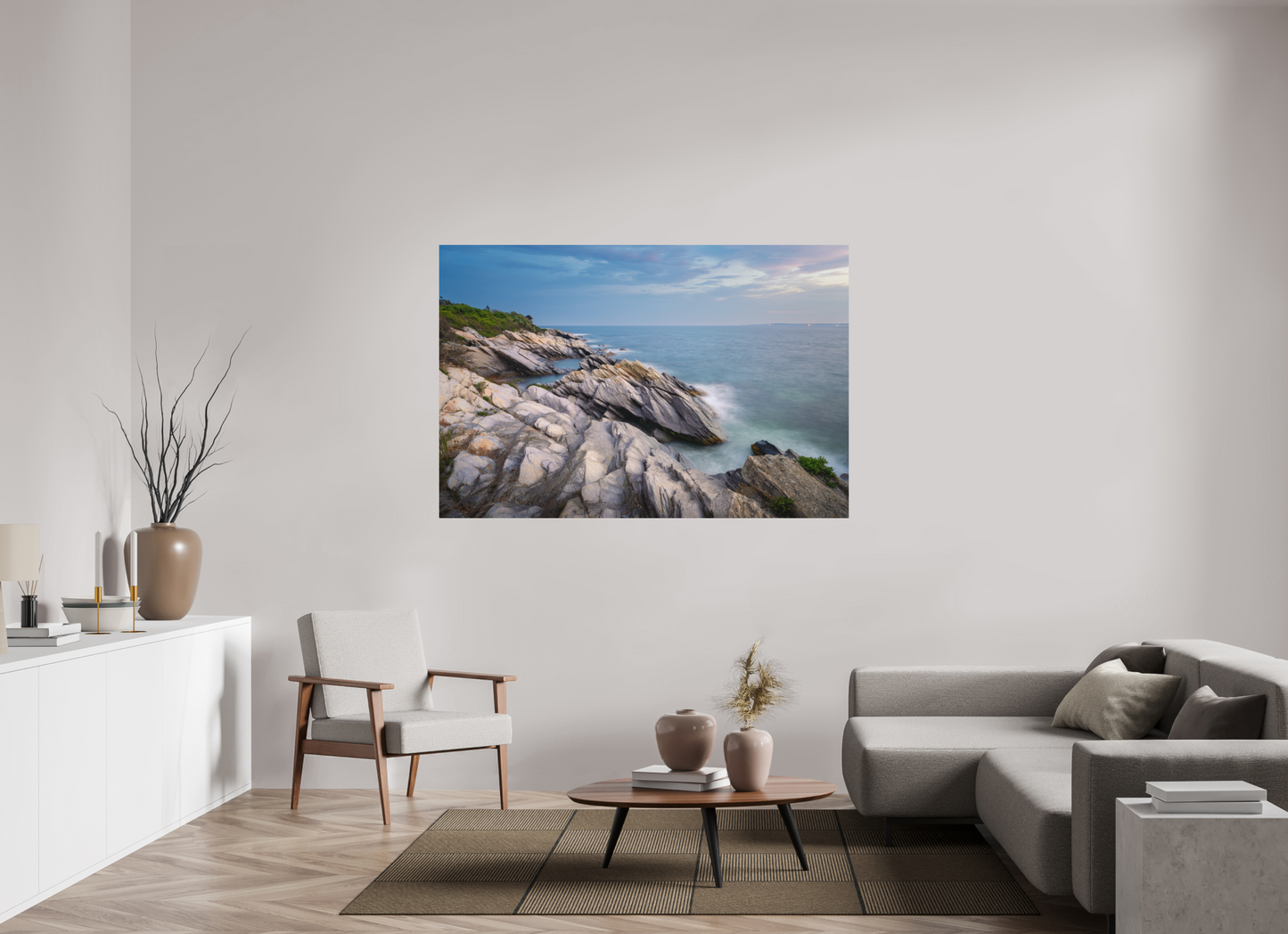 66 x 44″, Basic Matte Photo Print on Fuji Crystal DP II Paper Blue Hour at Beavertail