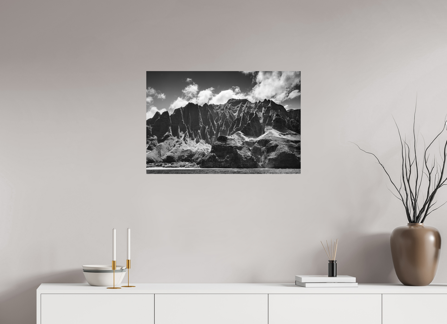 30 x 20″, ChromaLuxe HD Metal Print Rugged Coastline Along the Napali Coast
