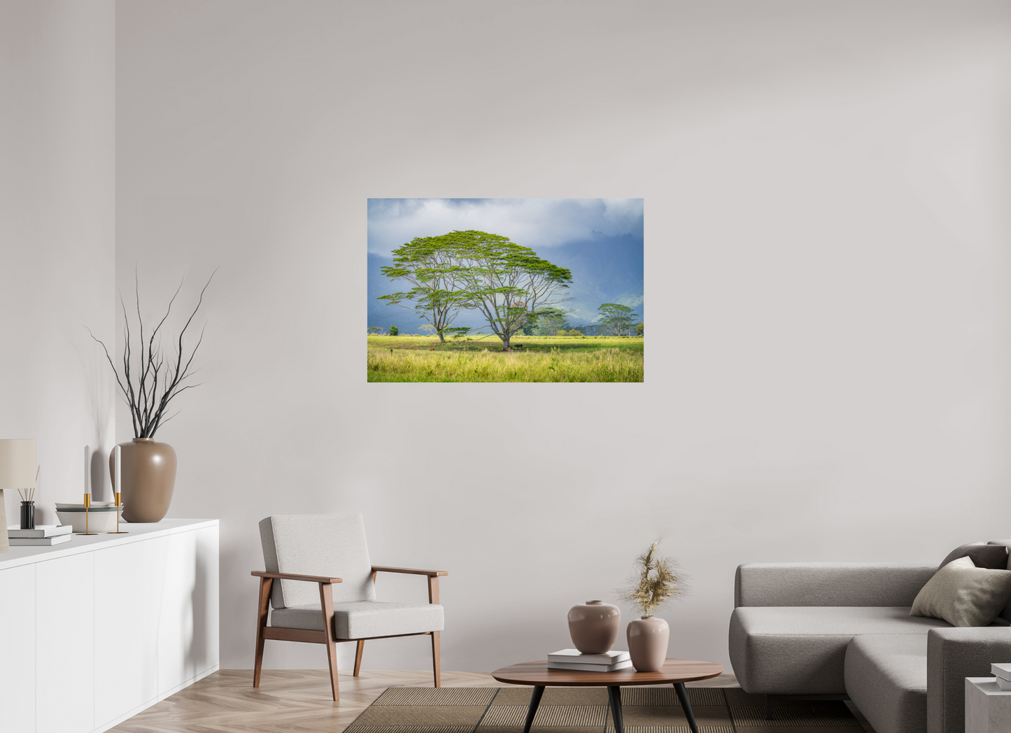 45 x 30″, Photo Print on Fujiflex High Gloss Savanna Trees of Kauai