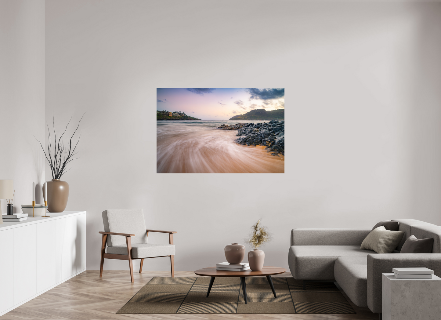 60 x 40″, ChromaLuxe HD Metal Print Waves Retreating