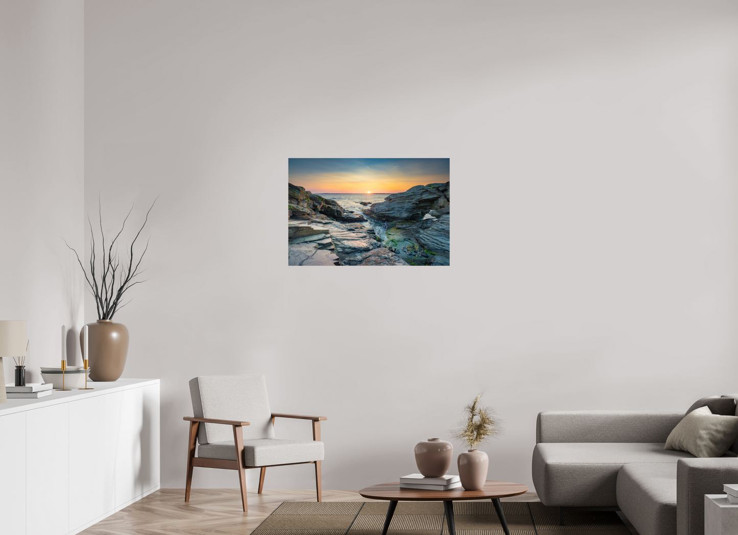 36 x 24″, Premium Metallic Effect Photo Print on Fuji Crystal Pearl Paper Sun on the Horizon