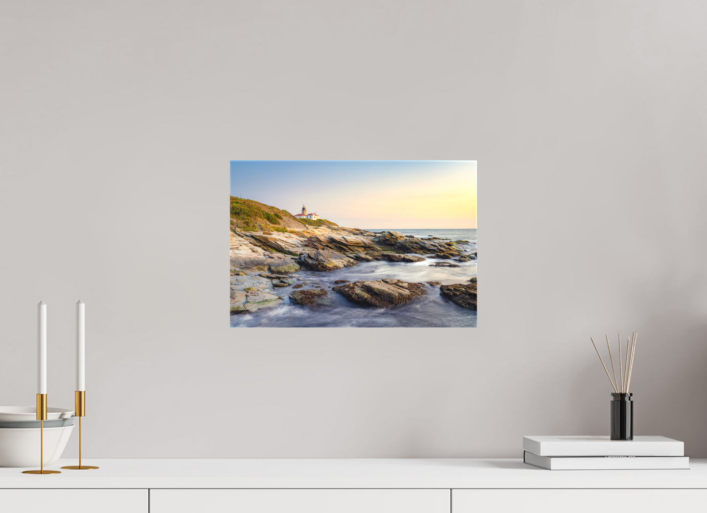 15 x 10″, Matte Canvas Print Beavertail Lighthouse