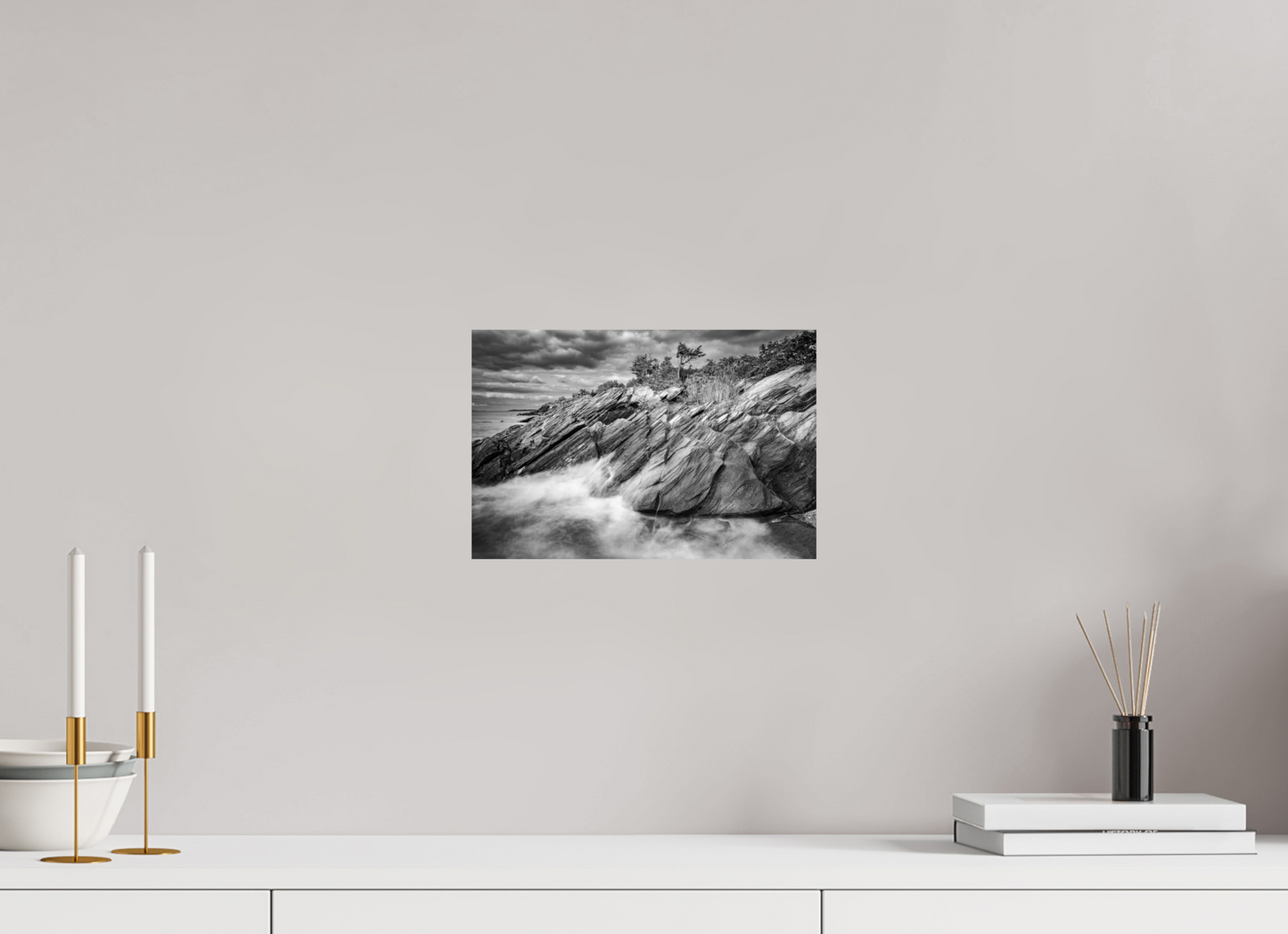 12 x 8″, Photo Print On Fuji Crystal DP II Rough Seas Against Beavertail Cliffs
