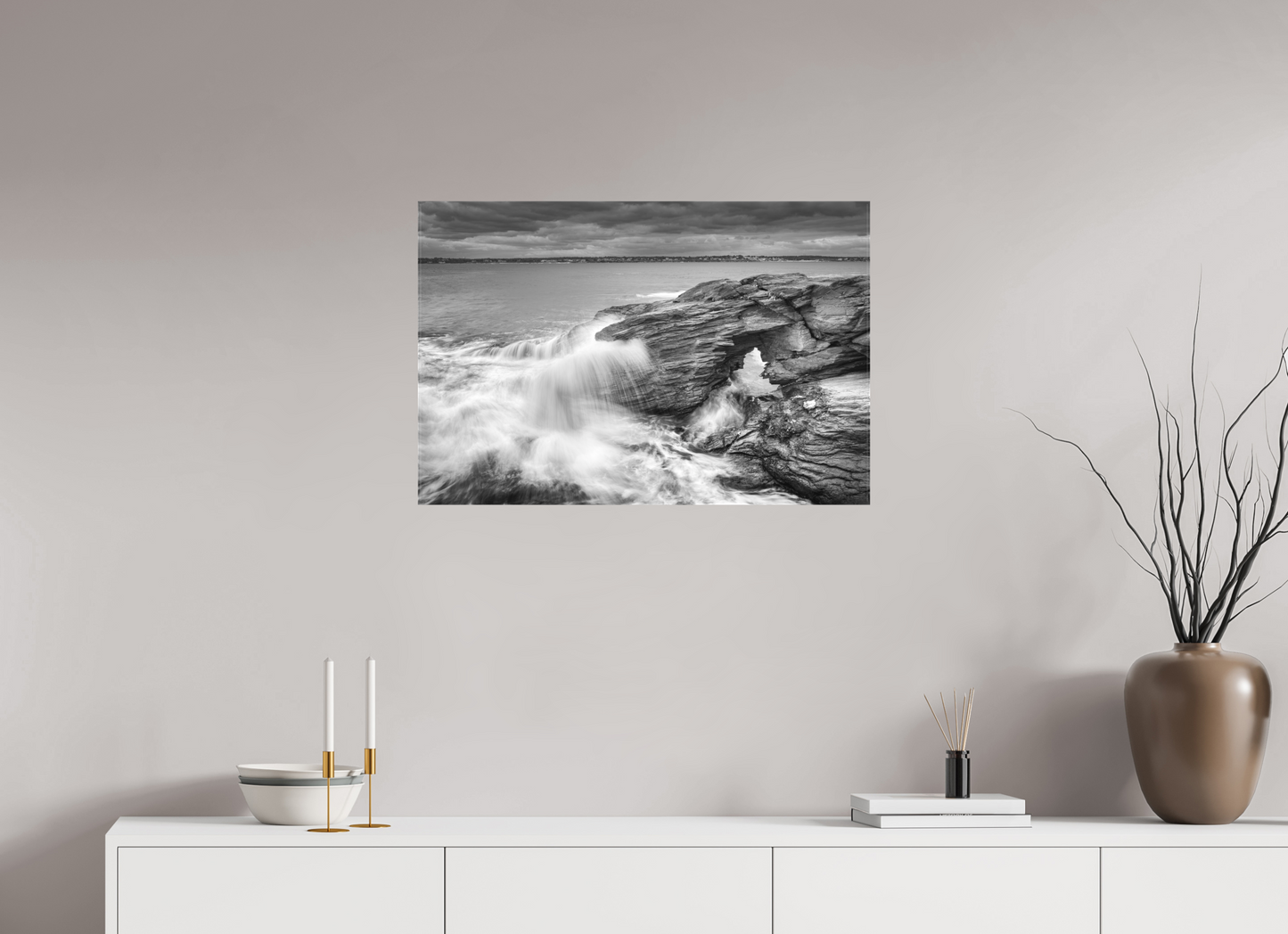 30 x 20″, Matte Canvas Print Waves Over Arches
