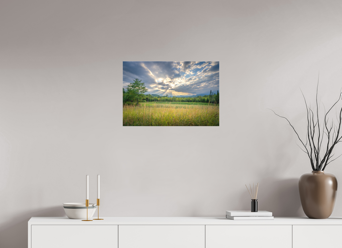 24 x 16″, Matte Canvas Print Mountain Sun Rays