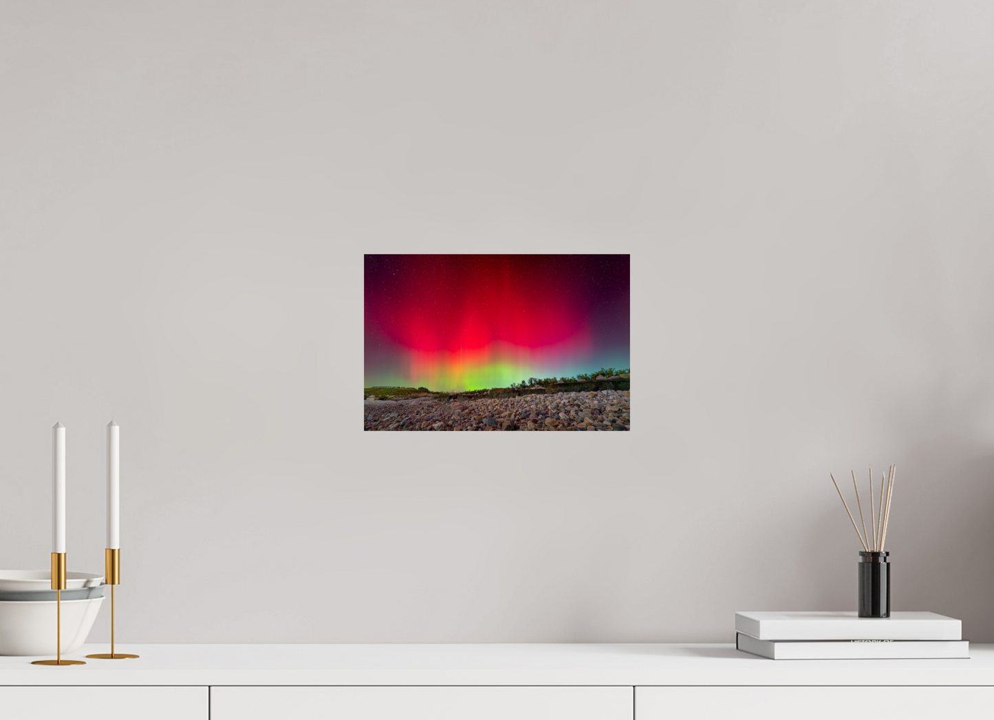12 x 8″, Metallic Photo Print on Fuji Crystal Pearl Aurora Borealis at Camp Cronin