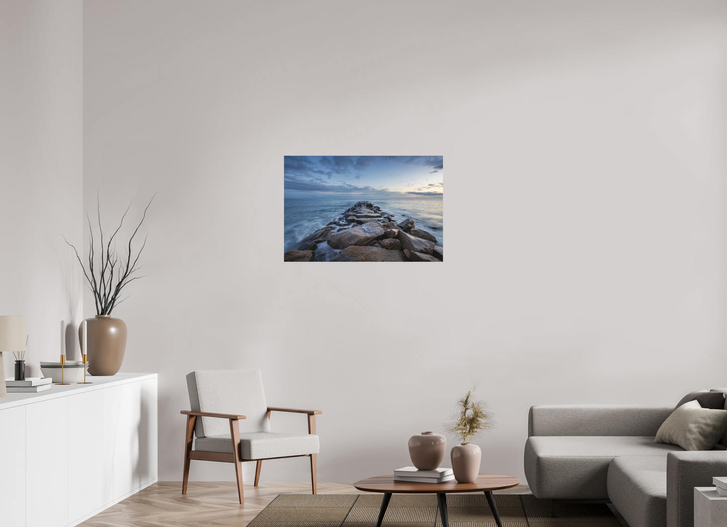 36 x 24″, Matte Photo Print on Fuji Crystal DP II Roger Wheeler State Beach at Blue Hour