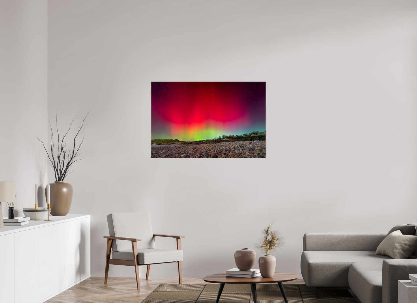 45 x 30″, ChromaLuxe HD Metal Print Aurora Borealis at Camp Cronin