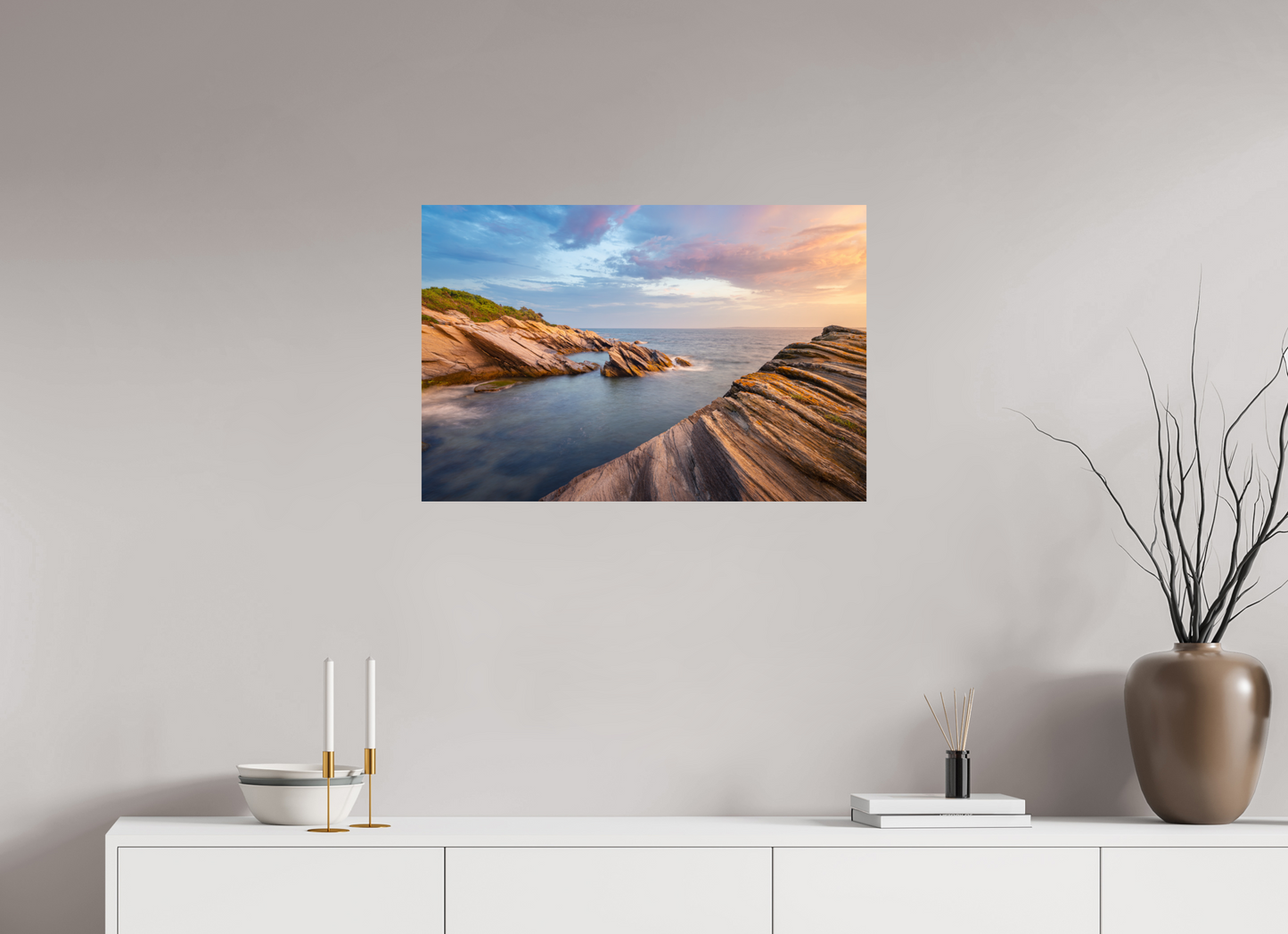 30 x 20″, Premium ChromaLuxe HD Aluminum Metal Print Favorite Spot at Beavertail