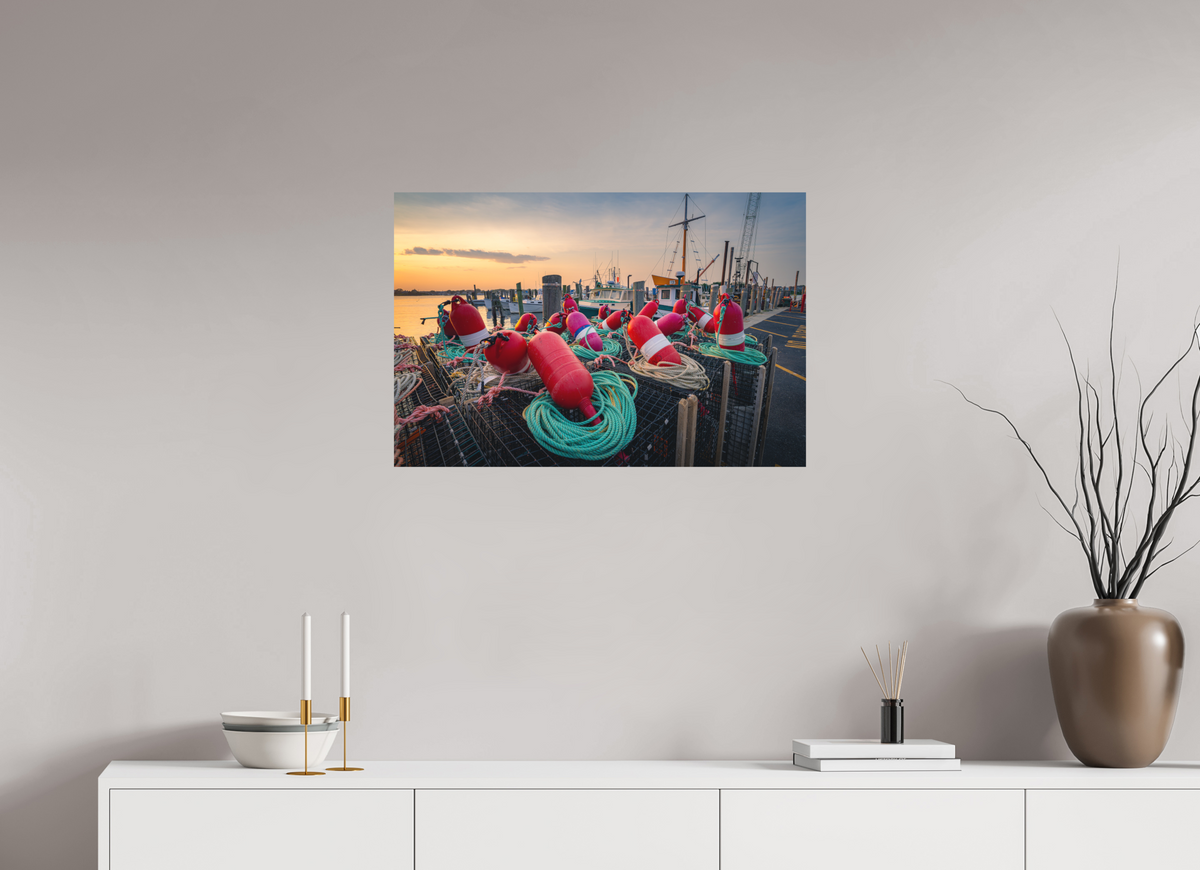 30 x 20″, Basic Matte Photo Print on Fuji Crystal DP II Paper Buoys, Boats, and Lobster Pots