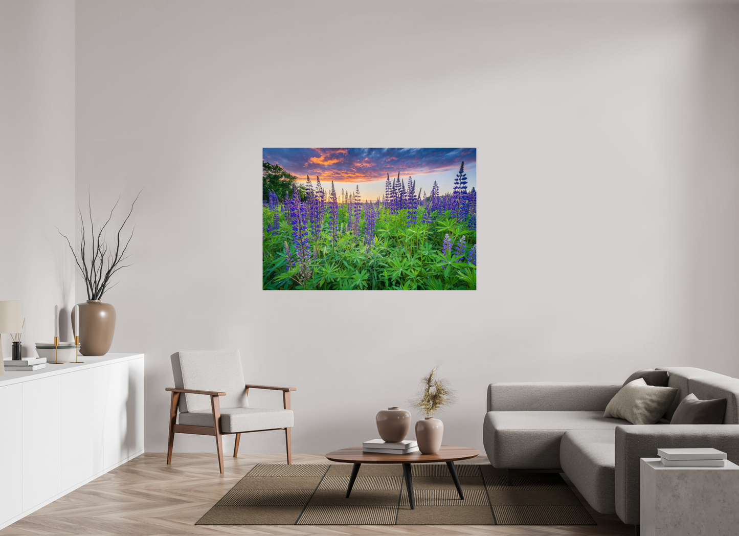 60 x 40″, Basic Photo Print on Fuji Crystal DP II Paper Lupine Sunset