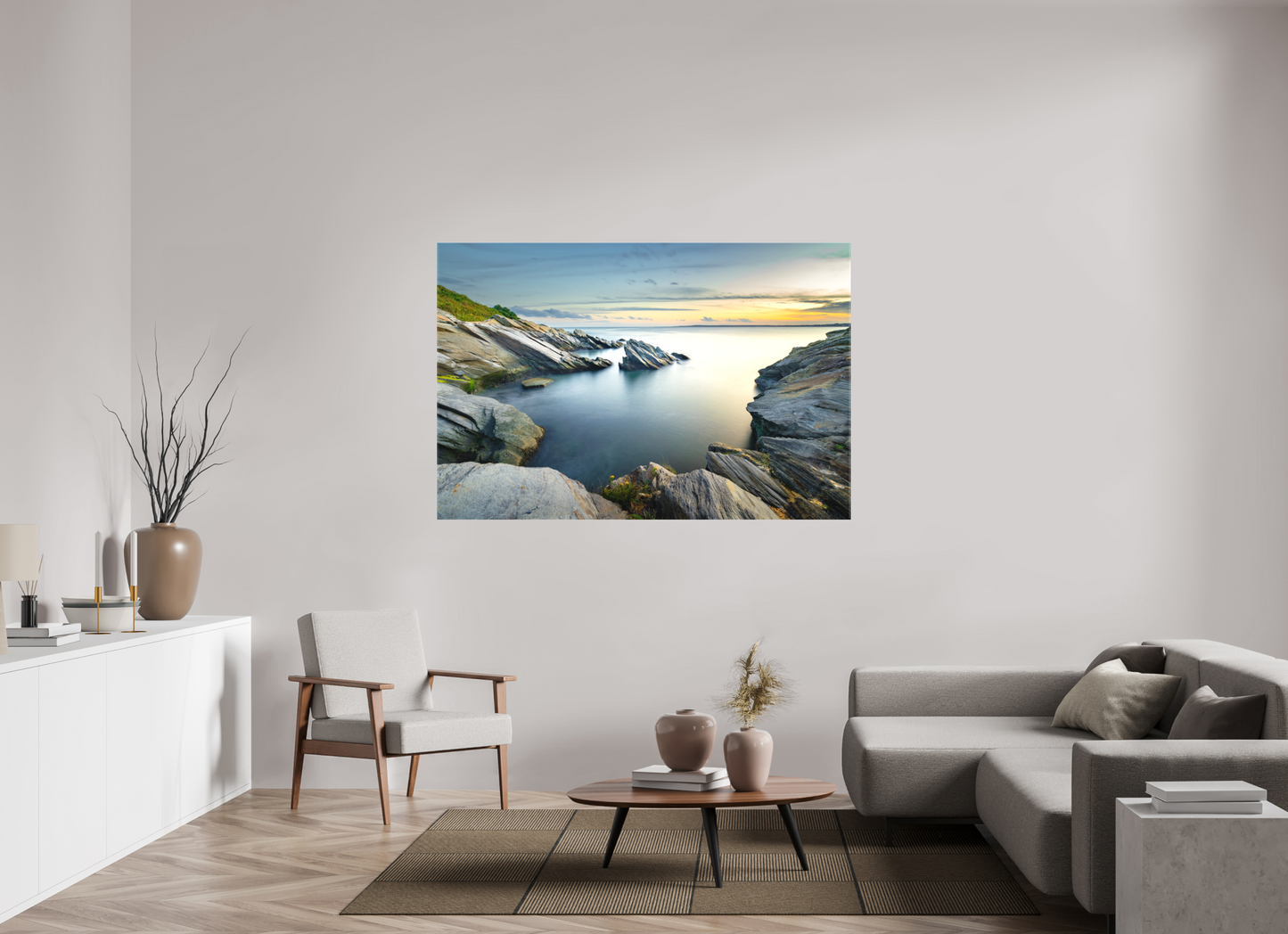 66 x 44″, Matte Canvas Print Sunset and Solitude