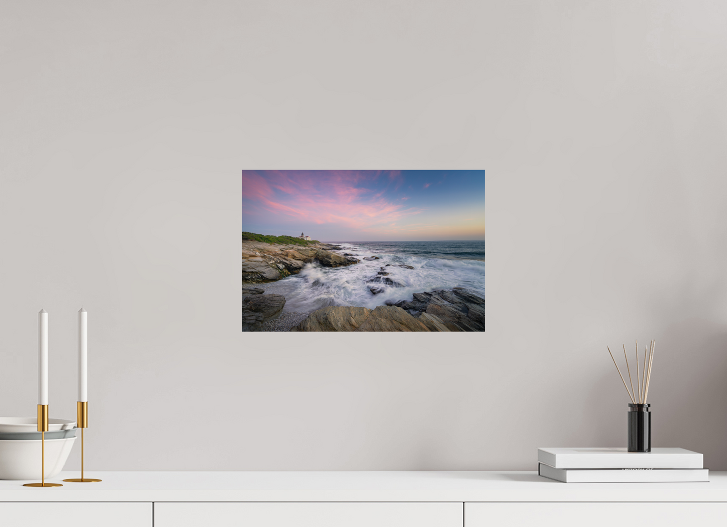 15 x 10″, Premium Metallic Effect Photo Print on Fuji Crystal Pearl Paper Rough Seas at Sunset
