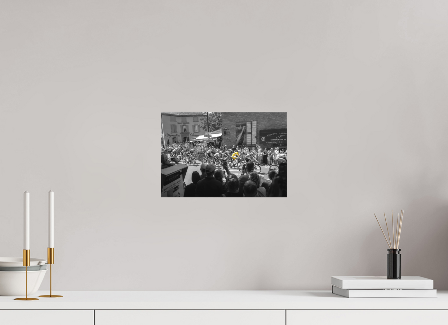 12 x 8″, Matte Canvas Print Tour de France Leader Tadej Pogacar in the Yellow Jersey