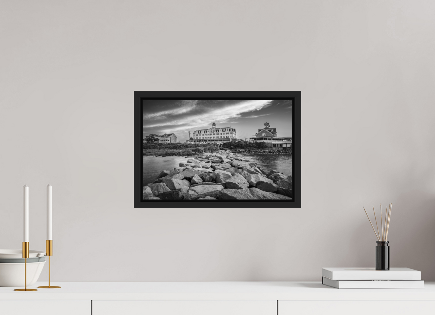 15 x 10″, Photo Print under Acrylic Glass with Black Wood Floater Frame The National Hotel
