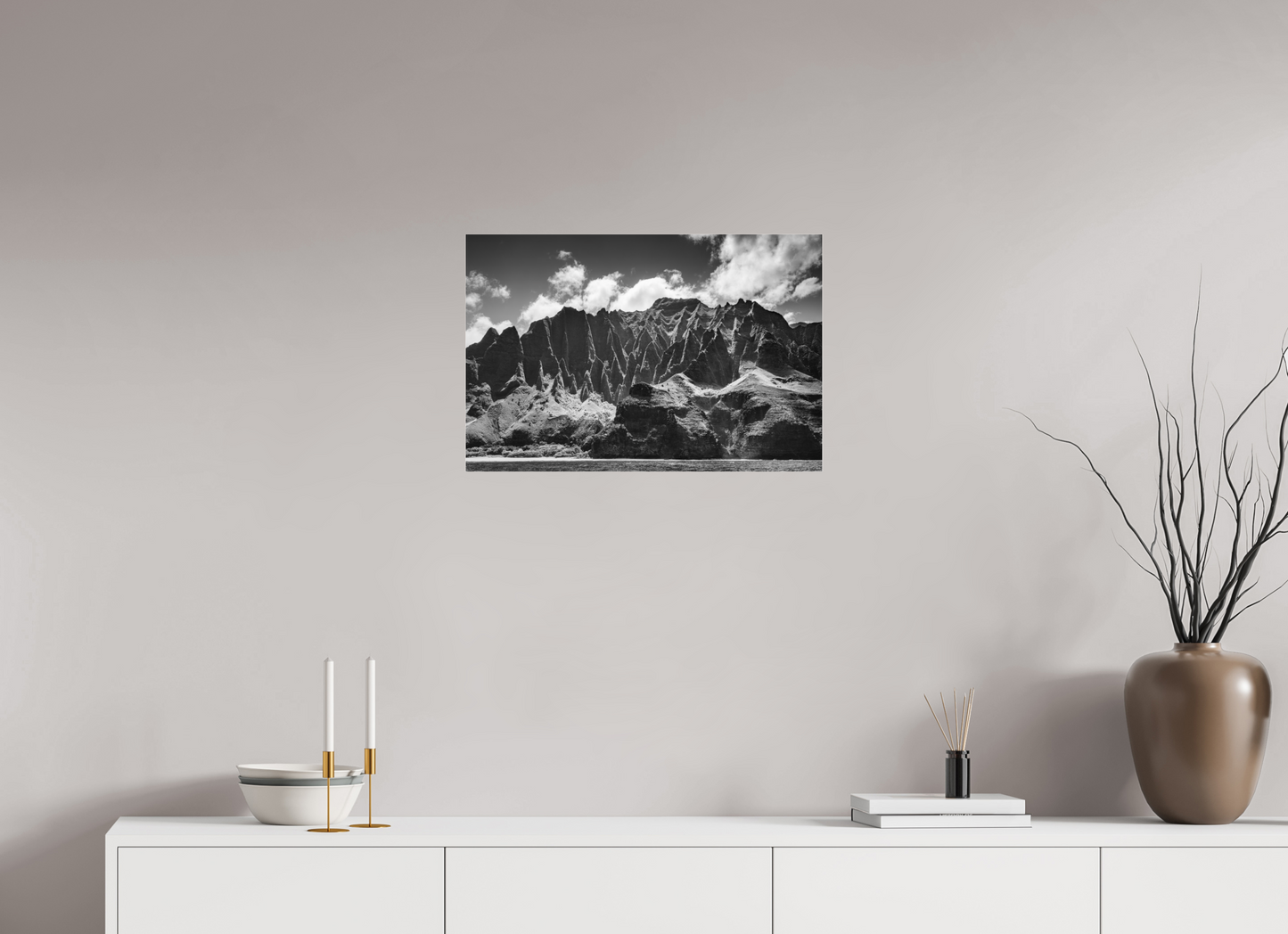 24 x 16″, Photo Print under Acrylic Glass Rugged Coastline Along the Napali Coast