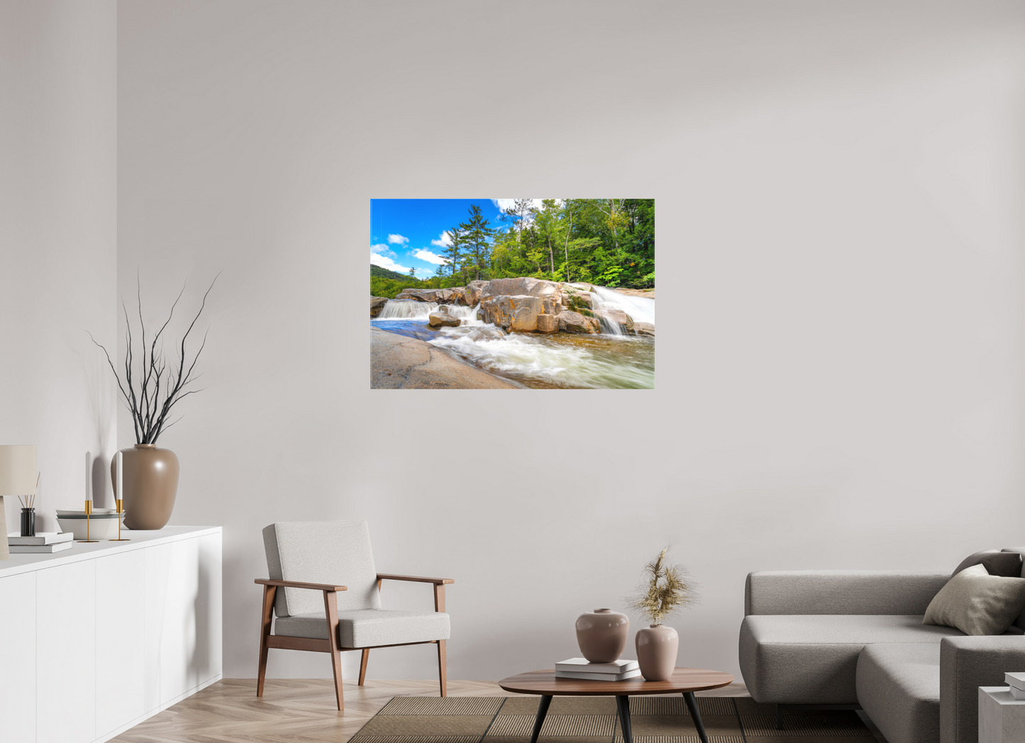45 x 30″, Matte Canvas Print Kancamagus Waterfall