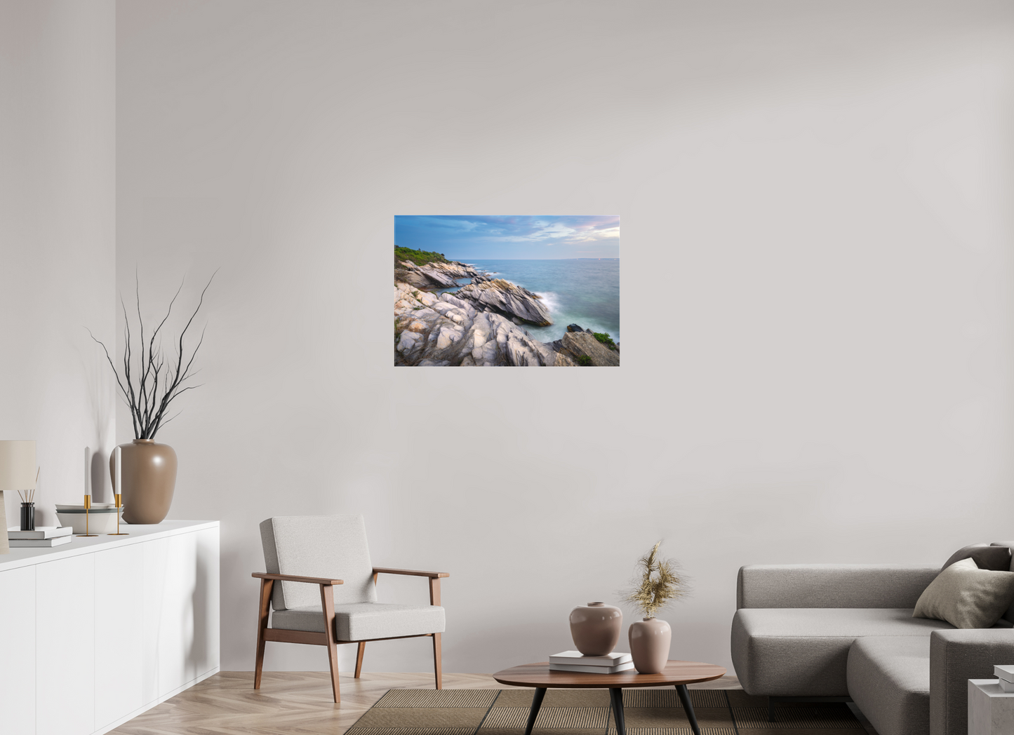 36 x 24″, Matte Canvas Print Blue Hour at Beavertail