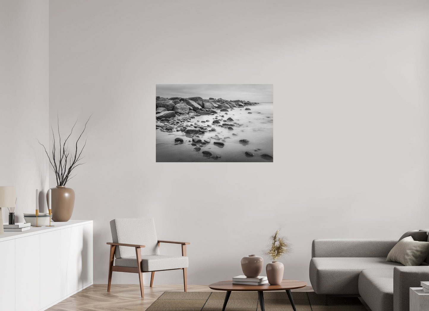 45 x 30″, Matte Photo Print on Fuji Crystal DP II Overcast Morning at Sand Hill Cove