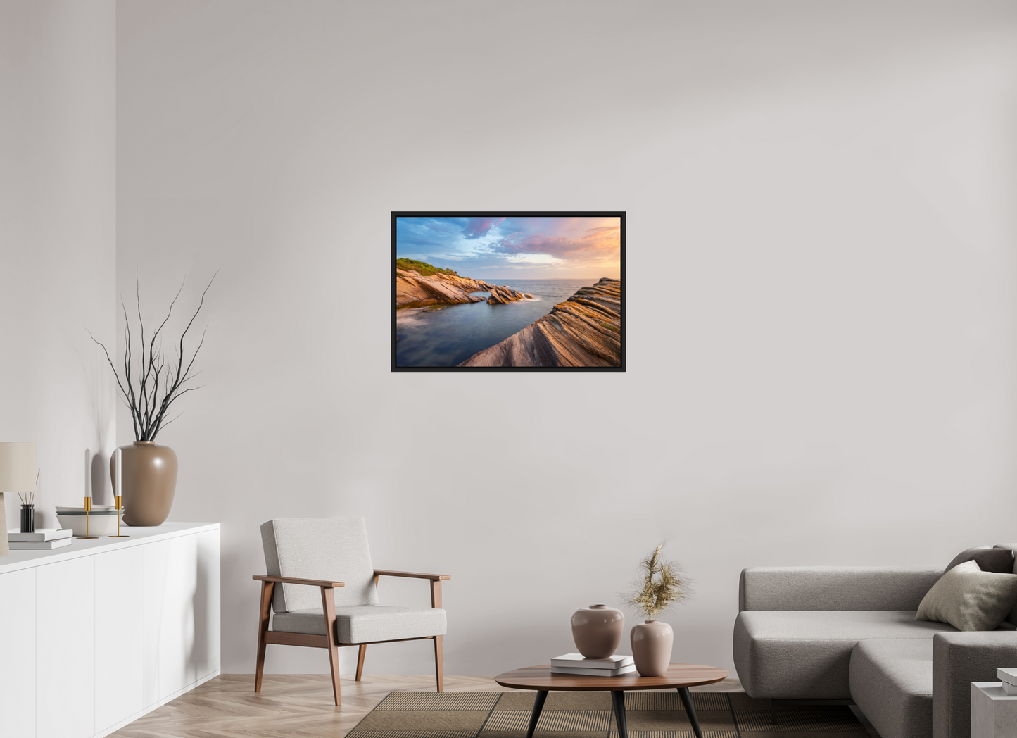 36 x 24″, Premium ChromaLuxe HD Aluminum Metal Print with Black Wood Floater Frame Favorite Spot at Beavertail